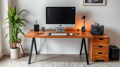 Sleek and modern computer desk for productivity and organization.