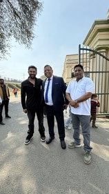 Amit Sadh with principal Gary Dominic Everett and vice principal Mark Donald Carron Amit Sadh with principal Gary Dominic Everett and vice principal Mark Donald Carron
