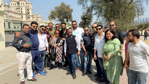 Amit Sadh with old students and former teacher Tamanna Raza Amit Sadh with old students and former teacher Tamanna Raza