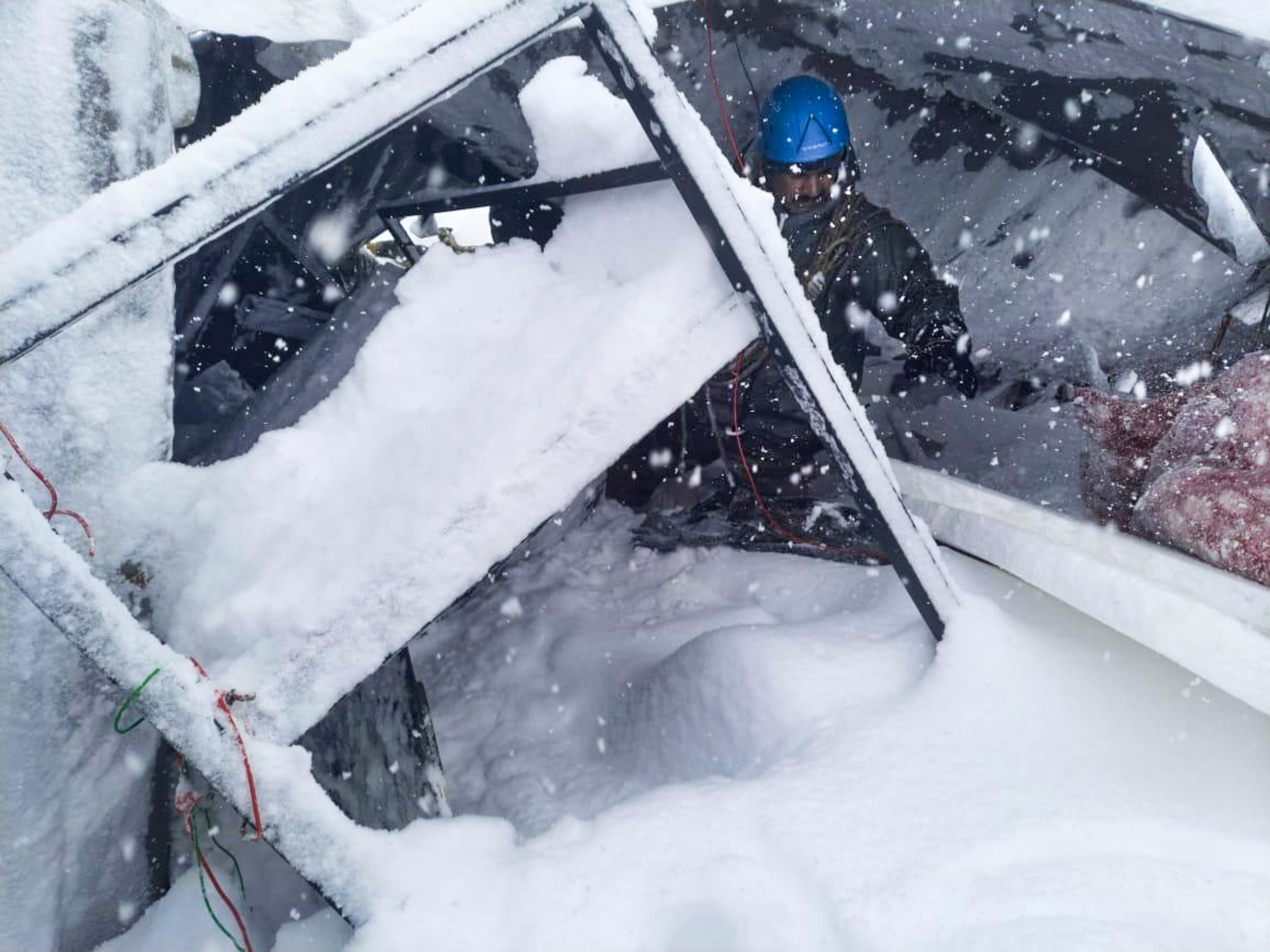 Rescue operation underway after BRO labourers got trapped under an avalanche, in Chamoli district of Uttarakhand (PTI)