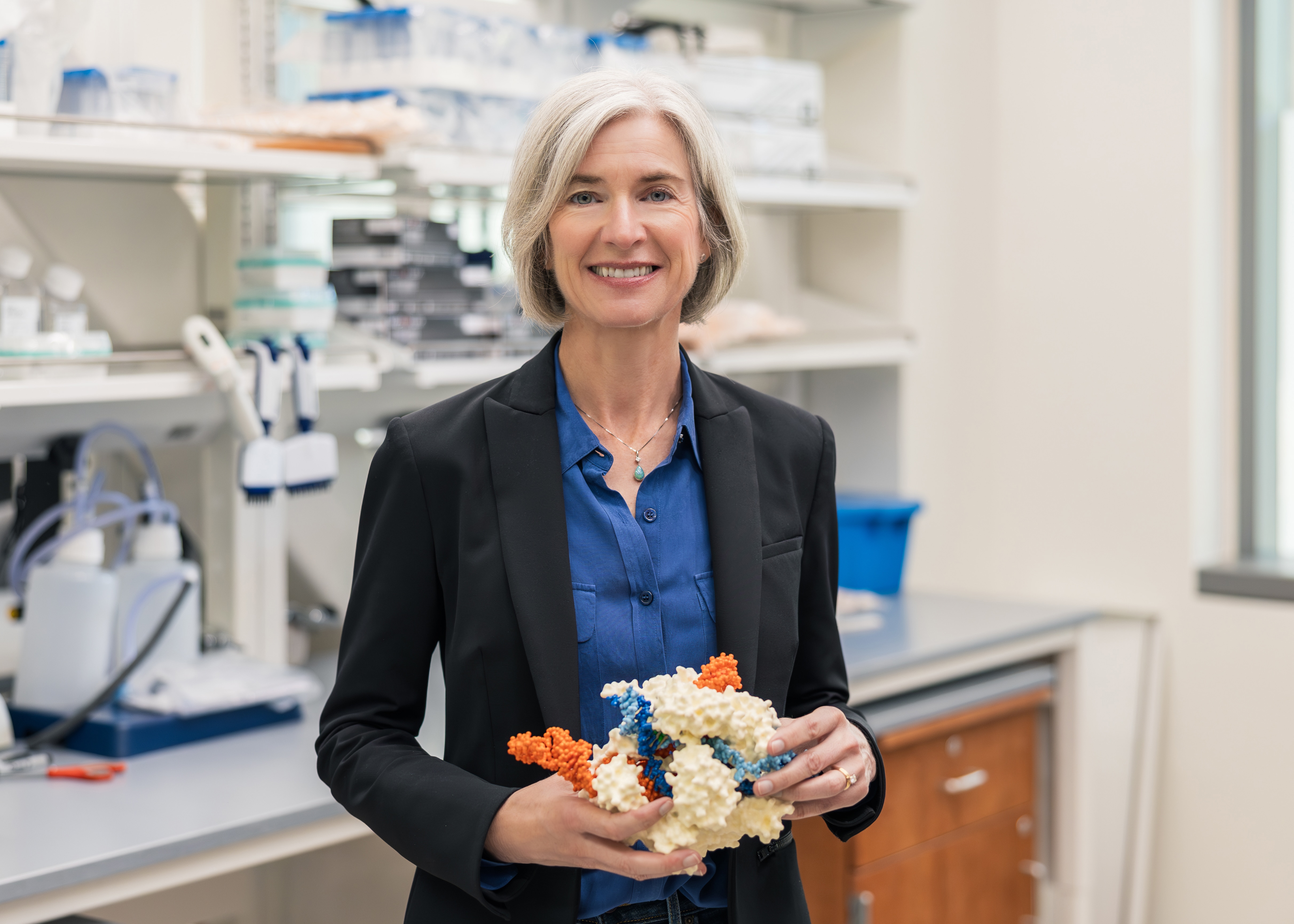 Biochemist Jennifer Doudna (above) and her fellow lead researcher Emmanuelle Charpentier won the 2020 Nobel Prize in Chemistry for developing the genome-editing tool CRISPR-Cas9. (Glenn Ramit/ Innovative Genomics Institute) Biochemist Jennifer Doudna (above) and her fellow lead researcher Emmanuelle Charpentier won the 2020 Nobel Prize in Chemistry for developing the genome-editing tool CRISPR-Cas9. (Glenn Ramit/ Innovative Genomics Institute)
