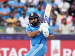 India's Rohit Sharma in action.