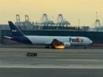 The plane took off from the airport and promptly returned to the runway after discovering the fire. The plane took off from the airport and promptly returned to the runway after discovering the fire.