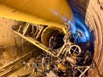 Rescue teams were currently cutting through a Tunnel Boring Machine (TBM). Rescue teams were currently cutting through a Tunnel Boring Machine (TBM).