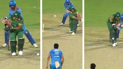 Rahul Sharma took a brilliant hat-trick. (Twitter (International Masters T20)) Rahul Sharma took a brilliant hat-trick. (Twitter (International Masters T20))