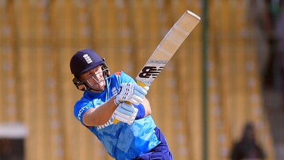 Joe Root was once again the highest scorer for England and hit 37 runs off 44 balls. He did stitch a 62-run plus stand with Harry Brook.&nbsp; (REUTERS)