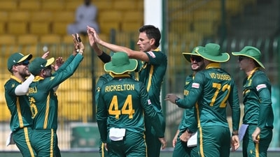 South Africa's Marco Jansen was named Player of the Match for his incredible first spell, where he claimed three wickets and then grabbed a couple of magnificent catches. (AFP) South Africa's Marco Jansen was named Player of the Match for his incredible first spell, where he claimed three wickets and then grabbed a couple of magnificent catches. (AFP)