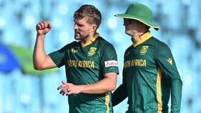 Wiaan Mulder also claimed three wickets as South Africa bundled out England for just 179 and sealed a place in the semifinals. (AFP) Wiaan Mulder also claimed three wickets as South Africa bundled out England for just 179 and sealed a place in the semifinals. (AFP)