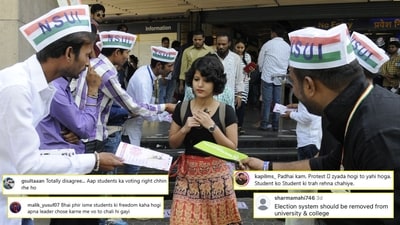 Delhi University's plan to revamp student election process has sparked protest on campus, as several students remain divided over its approval. (Photo for representational purposes only) (Photo: Sushil Kumar/HT ) Delhi University's plan to revamp student election process has sparked protest on campus, as several students remain divided over its approval. (Photo for representational purposes only) (Photo: Sushil Kumar/HT )