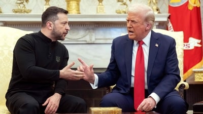 US President Donald Trump and Ukraine's President Volodymyr Zelensky meet in the Oval Office of the White House in Washington, DC. (AFP) US President Donald Trump and Ukraine's President Volodymyr Zelensky meet in the Oval Office of the White House in Washington, DC. (AFP)