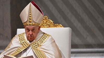 Pope Francis leads a mass during the first Vespers and the Te Deum prayer as part of the New Year's celebrations in Saint Peter's Basilica, at the Vatican, on December 31, 2024. (AFP FILE) Pope Francis leads a mass during the first Vespers and the Te Deum prayer as part of the New Year's celebrations in Saint Peter's Basilica, at the Vatican, on December 31, 2024. (AFP FILE)