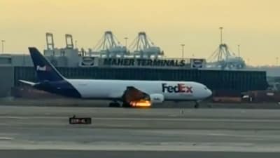 The plane took off from the airport and promptly returned to the runway after discovering the fire. (X)