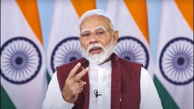 Prime Minister Narendra Modi addresses a post-budget webinar on agriculture and rural prosperity on March 1 (PTI)