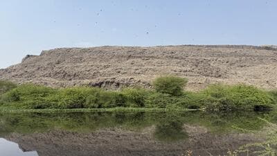 This massive heap of waste, brought daily from across Delhi in hundreds of trucks, claims a portion of the capital’s eastern outskirts. (HT Photo) This massive heap of waste, brought daily from across Delhi in hundreds of trucks, claims a portion of the capital’s eastern outskirts. (HT Photo)