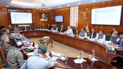 Union home minister Amit Shah chairs a meeting to review the security situation in Manipur at the Ministry of Home Affairs in New Delhi on Saturday. (ANI) Union home minister Amit Shah chairs a meeting to review the security situation in Manipur at the Ministry of Home Affairs in New Delhi on Saturday. (ANI)