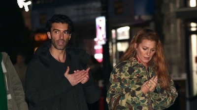 Justin Baldoni and Blake Lively on the sets of It Ends With Us