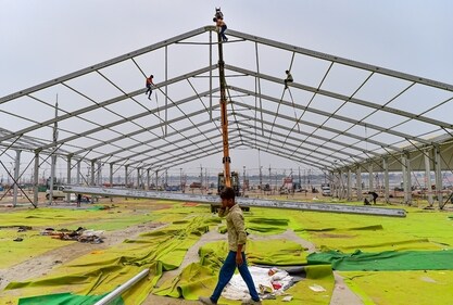 The theme of the Maha Kumbh 2025 was 'Bhavya Divya Surakshit Maha Kumbh'. (HT) The theme of the Maha Kumbh 2025 was 'Bhavya Divya Surakshit Maha Kumbh'. (HT)