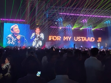 Yo Yo Honey Singh paid tribute to his ustad music composer-singer AR Rahman (Photo: Deep Saxena/HT) Yo Yo Honey Singh paid tribute to his ustad music composer-singer AR Rahman (Photo: Deep Saxena/HT)