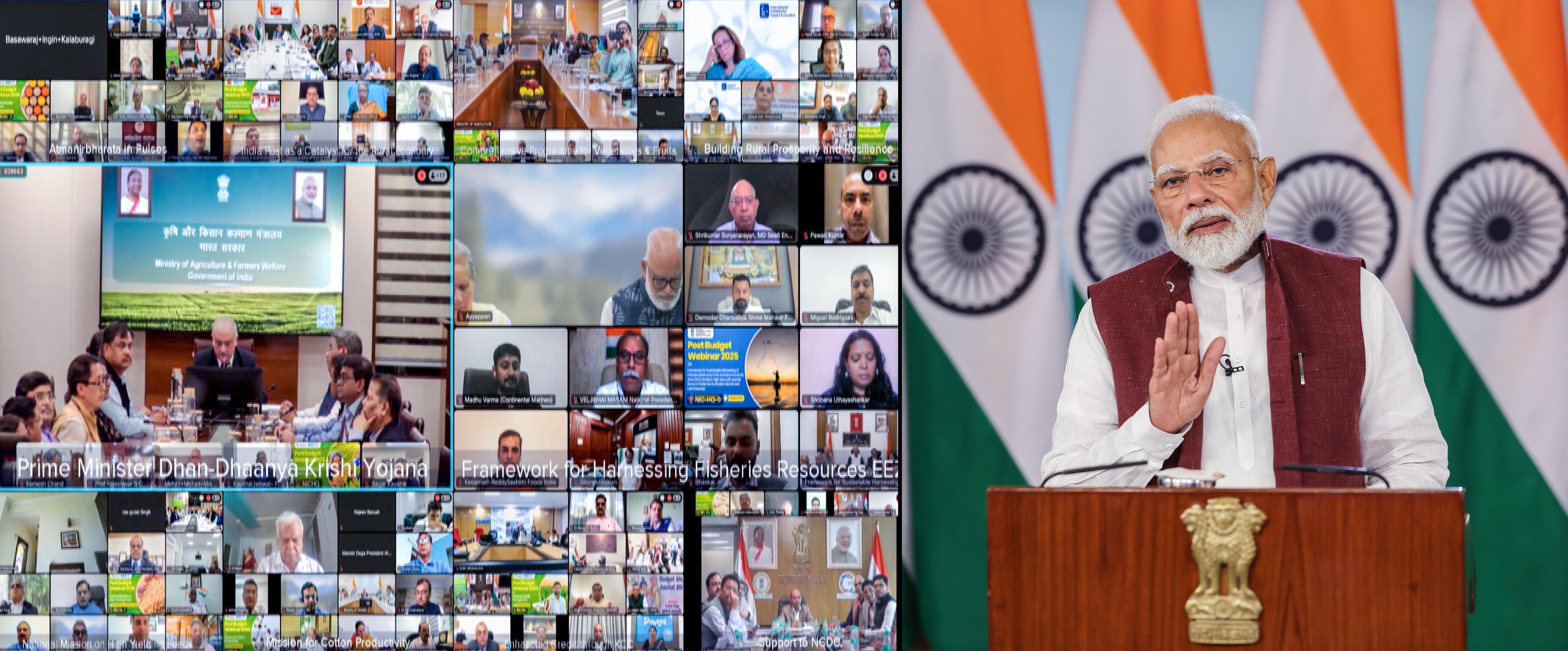 Prime Minister Narendra Modi said agricultural production has risen from 265 million tonnes to over 330 million tonnes in the past decade (ANI)
