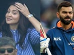 Anushka Sharma reacts to Virat Kohli's early dismissal. Anushka Sharma reacts to Virat Kohli's early dismissal.