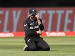 Hardik Pandya's hard hit left Kane Williamson jumping dramatically.