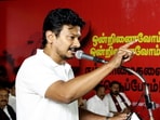 Tamil Nadu deputy chief minister Udhayanidhi Stalin addresses a gathering. Tamil Nadu deputy chief minister Udhayanidhi Stalin addresses a gathering.