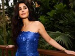 Katrina Kaif looks effortless in a blue lace dress. (Instagram/ Lakshmi Lehr)