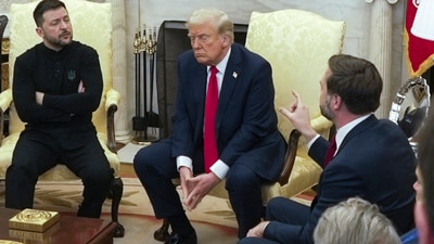 Trump 'set up' Zelenskyy at the White House to 'appease' Putin? Susan Rice's explosive new claim (AP Photo/ Mystyslav Chernov) (AP) Trump 'set up' Zelenskyy at the White House to 'appease' Putin? Susan Rice's explosive new claim (AP Photo/ Mystyslav Chernov) (AP)