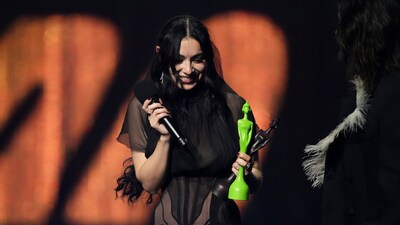 Charli XCX accepts the artist of the year award during the Brit Awards 2025 in London on Saturday. (Scott A Garfitt/Invision/AP) Charli XCX accepts the artist of the year award during the Brit Awards 2025 in London on Saturday. (Scott A Garfitt/Invision/AP)