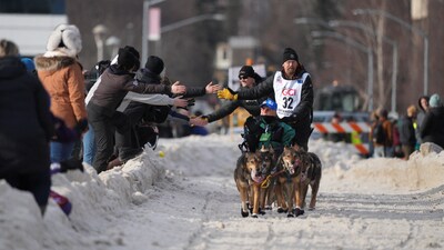 Race veteran Mitch Seavey participates in the ceremonial start of the 53rd Iditarod Trail Sled Dog Race in Anchorage, Alaska, US. (REUTERS)