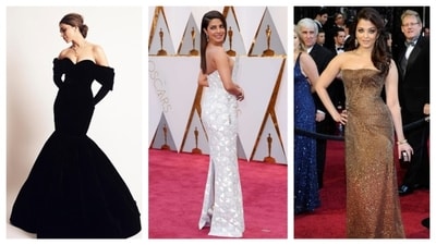 Indian stars at the Oscars: Desi celebs have brought high glam energy to the Oscars red carpet over the years, from Deepika Padukone, Priyanka Chopra to Aishwarya Rai. (File photos) (PC: Pinterest) Indian stars at the Oscars: Desi celebs have brought high glam energy to the Oscars red carpet over the years, from Deepika Padukone, Priyanka Chopra to Aishwarya Rai. (File photos) (PC: Pinterest)