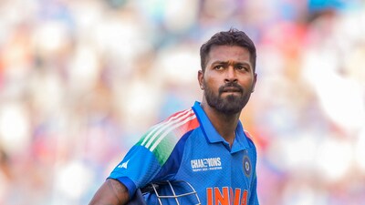 Iyer fell on 79 off 98 balls after which India's late charge was led by Hardik Pandya. He scored 45 in as many balls as India finished with a score of 249/9 in 50 overs. (PTI) Iyer fell on 79 off 98 balls after which India's late charge was led by Hardik Pandya. He scored 45 in as many balls as India finished with a score of 249/9 in 50 overs. (PTI)