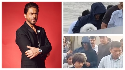 Shah Rukh was clicked as he made his way back to Mumbai via ferry. Shah Rukh was clicked as he made his way back to Mumbai via ferry.