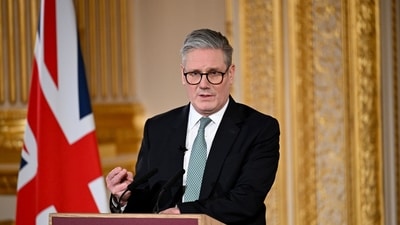 Keir Starmer, UK prime minister, speaks during a news conference following a summit in London, UK, on Sunday, March 2, 2025. (Bloomberg) Keir Starmer, UK prime minister, speaks during a news conference following a summit in London, UK, on Sunday, March 2, 2025. (Bloomberg)