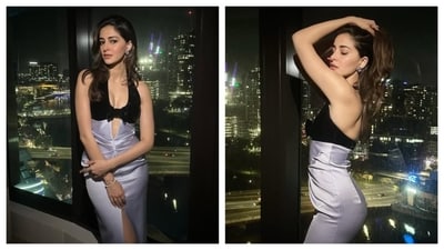 Ananya Panday turns up the heat in a body-hugging dress with underbust cutout and thigh slit. (PC: Instagram) Ananya Panday turns up the heat in a body-hugging dress with underbust cutout and thigh slit. (PC: Instagram)