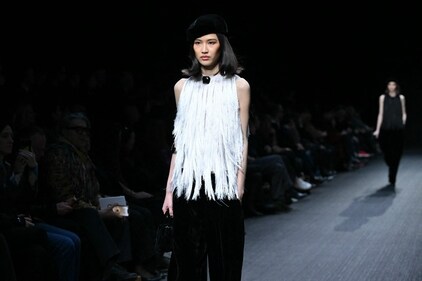 Fringes at the Emporio Armani show