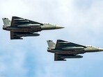 LCA Tejas flying during the air show on day-two of Aero India show at Air Force Station, Yelahanka, in Bengaluru. LCA Tejas flying during the air show on day-two of Aero India show at Air Force Station, Yelahanka, in Bengaluru.