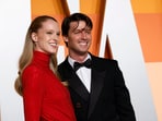 Abby Champion and Patrick Schwarzenegger have dated since 2015; they announced their engagement in December 2023.(REUTERS)