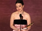 Mikey Madison wins the Oscar for Best Actress in a Leading Role for "Anora" during the Oscars show at the 97th Academy Awards in Hollywood, Los Angeles, California, U.S., March 2, 2025. REUTERS/Carlos Barria