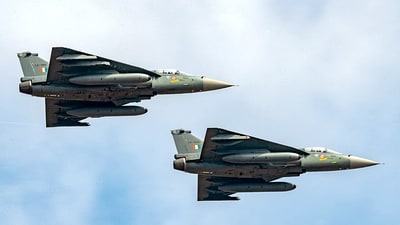 LCA Tejas flying during the air show on day-two of Aero India show at Air Force Station, Yelahanka, in Bengaluru. (ANI File) LCA Tejas flying during the air show on day-two of Aero India show at Air Force Station, Yelahanka, in Bengaluru. (ANI File)