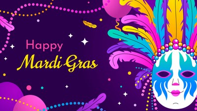 Mardi Gras, or Fat Tuesday, is a lively celebration filled with music, masks, and indulgence, taking place on March 4 this year. (Freepik) Mardi Gras, or Fat Tuesday, is a lively celebration filled with music, masks, and indulgence, taking place on March 4 this year. (Freepik)