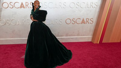 Cynthia Erivo, nominated for best actress for her role as Elphaba in Wicked, arrives at the Oscars at the Dolby Theatre in Los Angeles. The star chose a Wicked-themed Louis Vuitton gown for the red carpet, meant to be a homage to legendary actress Hattie McDaniel - the first Black actor to ever win an Oscar. (Jae C. Hong/Invision/AP) Cynthia Erivo, nominated for best actress for her role as Elphaba in Wicked, arrives at the Oscars at the Dolby Theatre in Los Angeles. The star chose a Wicked-themed Louis Vuitton gown for the red carpet, meant to be a homage to legendary actress Hattie McDaniel - the first Black actor to ever win an Oscar. (Jae C. Hong/Invision/AP)