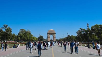 An AQI of 124 (moderate) was recorded at 9am on Monday. (HT PHOTO) An AQI of 124 (moderate) was recorded at 9am on Monday. (HT PHOTO)