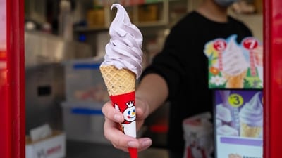 An ice-cream for a customer at a Mixue store in Beijing, China, on Thursday, Feb. 27, 2025. Their Mixue Group, a food and beverage empire with more than 45,300 shops selling $1 bubble-tea, coffee and ice-cream, will debut in Hong Kong March 3 after a $444 million initial public offering, the city's largest this year. (Na Bian/Bloomberg) An ice-cream for a customer at a Mixue store in Beijing, China, on Thursday, Feb. 27, 2025. Their Mixue Group, a food and beverage empire with more than 45,300 shops selling $1 bubble-tea, coffee and ice-cream, will debut in Hong Kong March 3 after a $444 million initial public offering, the city's largest this year. (Na Bian/Bloomberg)