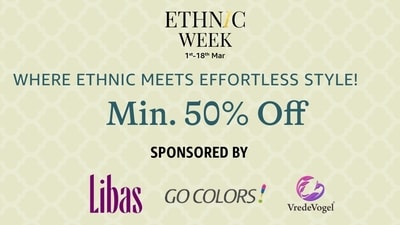 Amazon’s Ethnic Week is LIVE: Get up to 50% off on Libas, Go Colors, Vredevogel Amazon’s Ethnic Week is LIVE: Get up to 50% off on Libas, Go Colors, Vredevogel
