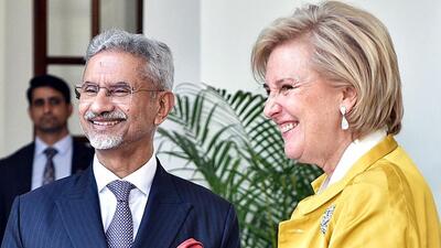 External affairs minister S Jaishankar meets Princess Astrid of Belgium, in New Delhi on Monday. (Dr. S. Jaishankar-X) External affairs minister S Jaishankar meets Princess Astrid of Belgium, in New Delhi on Monday. (Dr. S. Jaishankar-X)