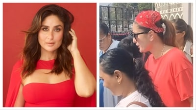 Kareena Kapoor was spotted with her kids in Mumbai on Sunday. Kareena Kapoor was spotted with her kids in Mumbai on Sunday.