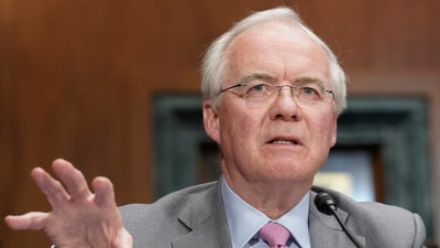 FILE - Kroger CEO William Rodney McMullen speaks during a Senate Judiciary Subcommittee on Competition Policy, Antitrust, and Consumer Rights hearing on the proposed Kroger-Albertsons grocery store merger,, Tuesday, Nov. 29, 2022, at the Capitol in Washington. (AP Photo/Mariam Zuhaib, File) (AP) FILE - Kroger CEO William Rodney McMullen speaks during a Senate Judiciary Subcommittee on Competition Policy, Antitrust, and Consumer Rights hearing on the proposed Kroger-Albertsons grocery store merger,, Tuesday, Nov. 29, 2022, at the Capitol in Washington. (AP Photo/Mariam Zuhaib, File) (AP)