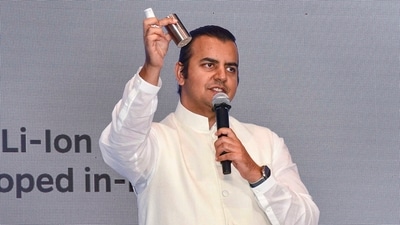Ola Electric CMD Bhavish Aggarwal addresses the media during the announcement of the company's initial public offering (IPO), in Mumbai. (PTI) Ola Electric CMD Bhavish Aggarwal addresses the media during the announcement of the company's initial public offering (IPO), in Mumbai. (PTI)