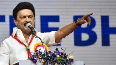 MK Stalin questioned the critics why they didn't first say which third language was being taught in North India. (HT_PRINT) MK Stalin questioned the critics why they didn't first say which third language was being taught in North India. (HT_PRINT)